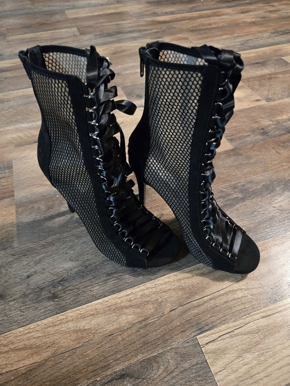 Steve Madden Mesh Lace Up Heels